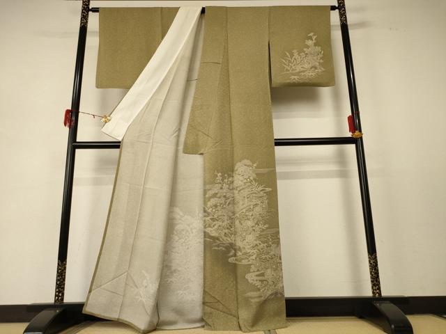 平和屋着物*夏物 訪問着 絽 風景草花文 正絹 逸品 AABD8918jd