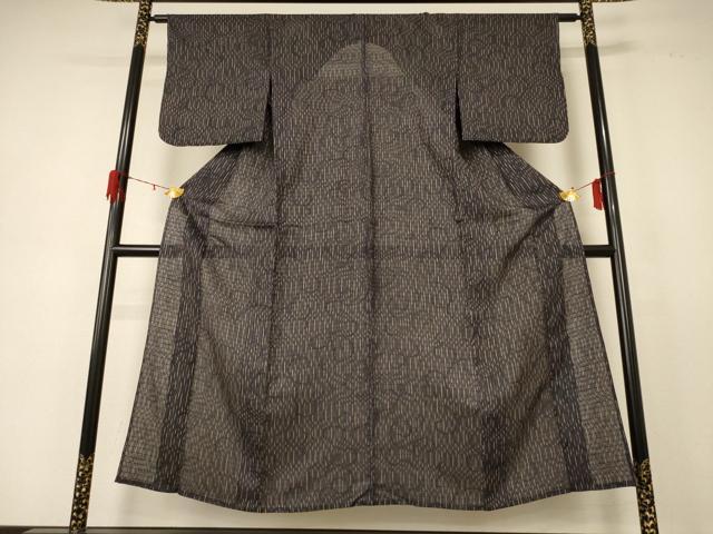 平和屋着物*夏物 小紋 絽 幾何学文様 吉野間道 正絹 逸品 AABD8921jd