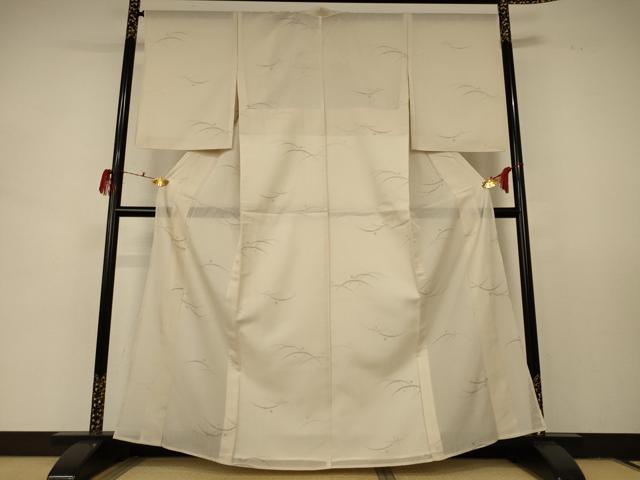 平和屋着物*夏物 結城紬 夏結城 80亀甲 露芝紋 正絹 逸品 AABD8927jd