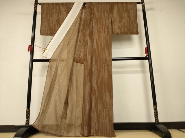 平和屋着物*夏物 小紋 絽 縞 洗える着物 AABD8951jd