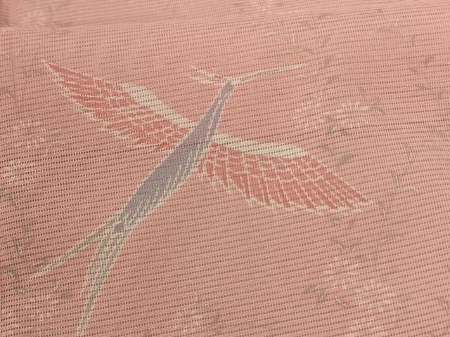 平和屋着物*夏物 小紋 絽 花鳥文 金彩 洗える着物 AABD8954jd