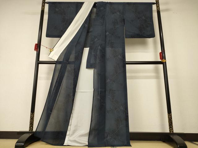 平和屋着物*夏物 本場大島紬 夏大島 枝葉文 正絹 逸品 AABD8986jd