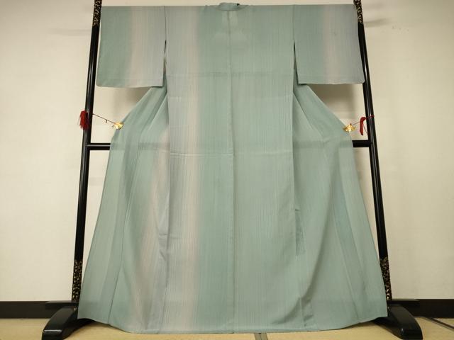平和屋着物*夏物 訪問着 絽 縞 暈し染め 正絹 逸品 AABD8990jd
