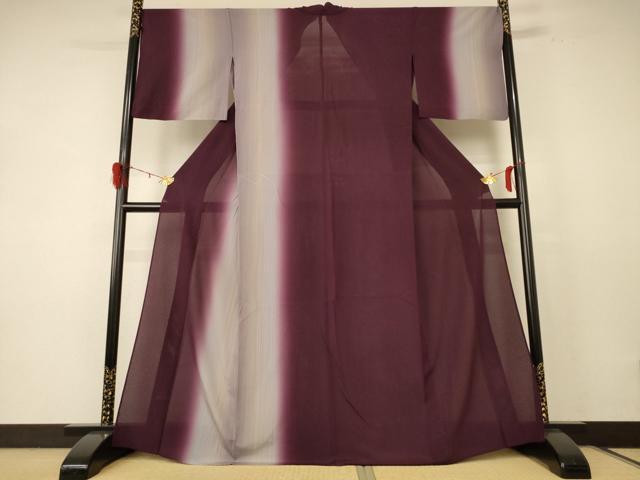 平和屋着物*夏物 訪問着 絽 縞 暈し染め 正絹 逸品 AABD8996jd