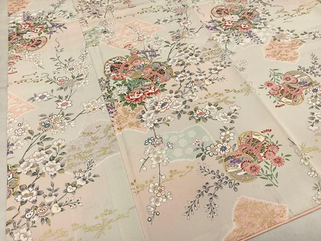 平和屋着物■上質な小紋 花鼓文 暈し染め 金彩 正絹 逸品 AABD9133oa