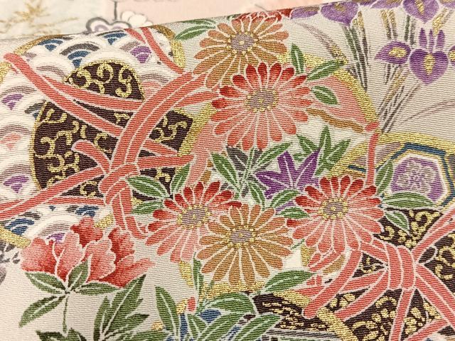 平和屋着物■上質な小紋 花鼓文 暈し染め 金彩 正絹 逸品 AABD9133oa