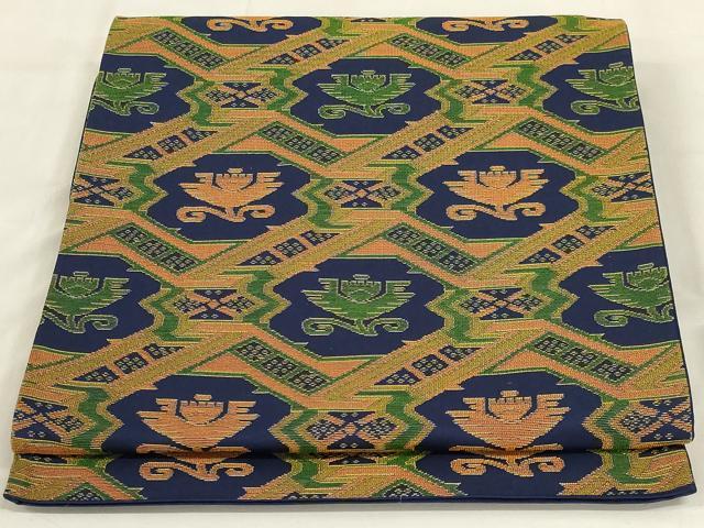 平和屋着物◎六通柄袋帯 抽象文様 正絹 逸品 AABD9309ou