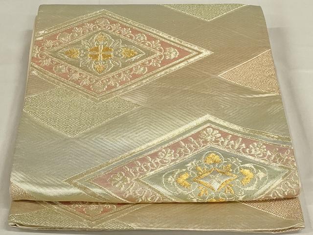 平和屋着物◎六通柄袋帯 花菱 金糸 正絹 逸品 AABD9315ou