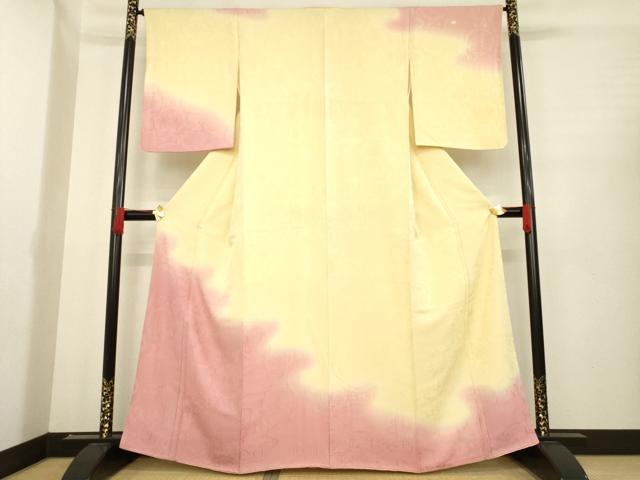平和屋着物●訪問着 飾花地紋 暈し染め 正絹 逸品 AABD9327ck
