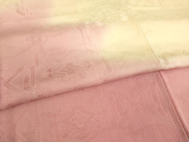 平和屋着物●訪問着 飾花地紋 暈し染め 正絹 逸品 AABD9327ck