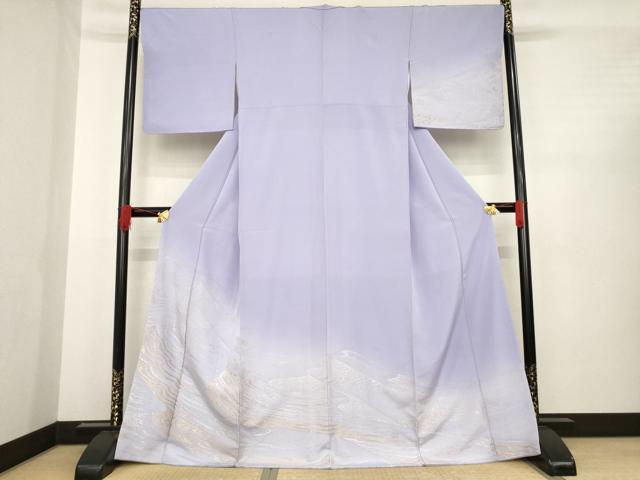 平和屋着物●訪問着 寿光織 砂丘 暈し染め 金銀糸 正絹 逸品 AABD9356ck