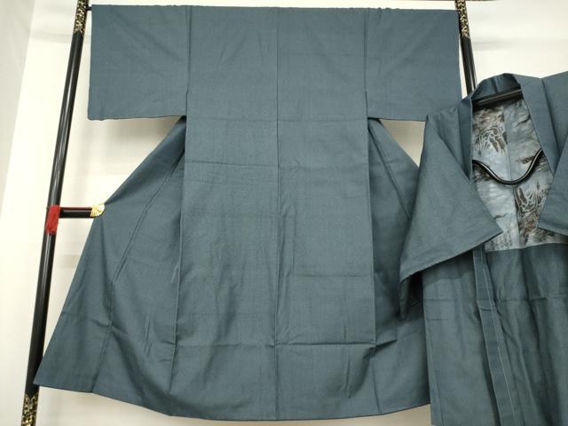 平和屋着物●男性 紬 アンサンブル 亀甲文 正絹 逸品 AABD9361ck