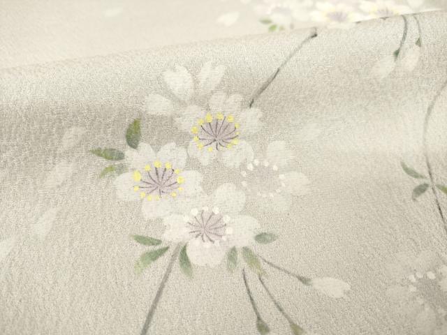平和屋着物●染織界の匠 村松祥三 訪問着 彩?紙染 手描き 枝桜 暈し染め 正絹 逸品 AABD9369ck