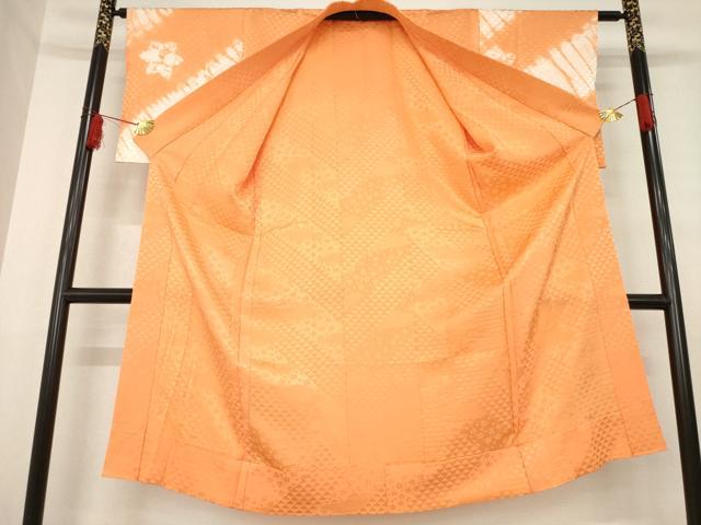 平和屋着物●長襦袢 無双仕立て 絞り 斜縞花地紋 正絹 逸品 AABD9386ck