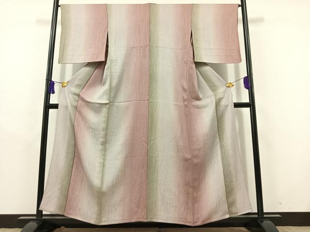 平和屋着物▽上質な小紋 単衣 霞文 暈し染め 正絹 逸品 AABD9409jh