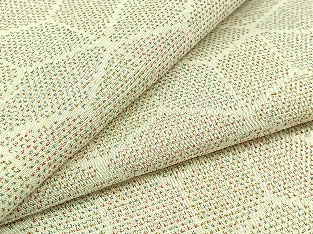 平和屋着物▽上質な紬 単衣 幾何学文様 正絹 逸品 AABD9421jh