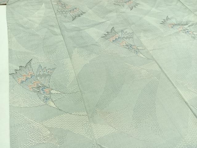 平和屋着物▽上質な紬 単衣 飛鶴文 正絹 逸品 AABD9436jh
