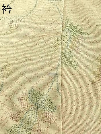 平和屋着物▽上質な紬 単衣 草花文 正絹 逸品 AABD9445jh