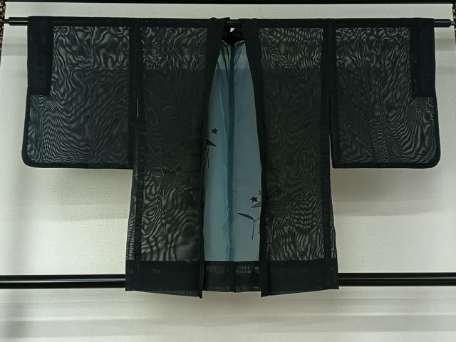 平和屋着物▽羽織 スリーシーズン 春夏秋 塵除け 笹竹花文 正絹 逸品 AABJ3138ck