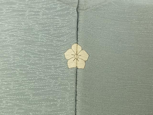 平和屋着物▽上質な色無地 単衣 箔散らし地紋 秘色色 正絹 逸品 AABD9454jh