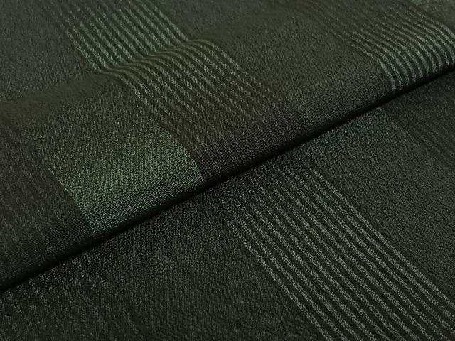 平和屋着物▽本塩沢 単衣 やまだ織 縞 やまと誂製 証紙付き 正絹 逸品 AABD9459jh