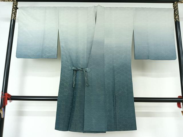 平和屋着物▽道中着 スリーシーズン 春夏秋 塵除け 霞文 暈し染め 金通し地 正絹 逸品 AABD9468jh