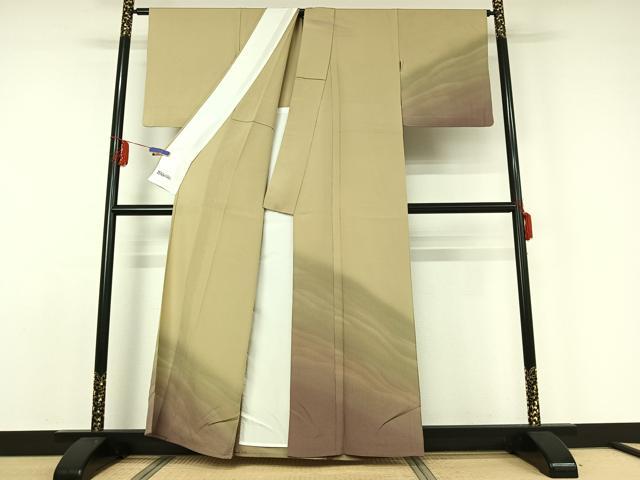 平和屋着物▽訪問着 単衣 霞文 暈し染め 正絹 逸品 AABD9471jh