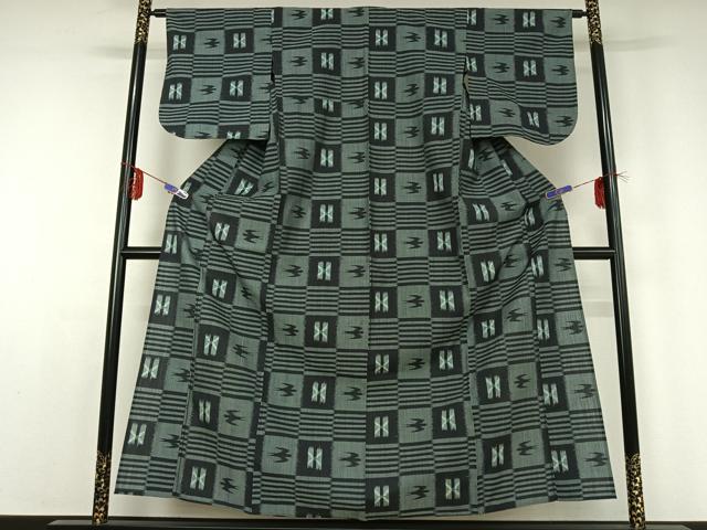 平和屋着物▽小紋 単衣 琉球絣 AABD9479jh