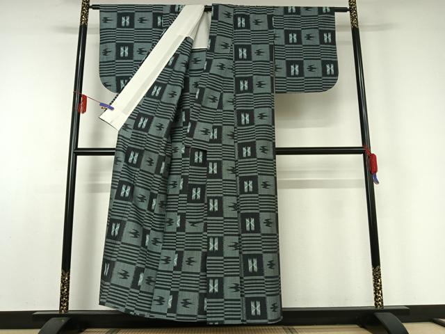 平和屋着物▽小紋 単衣 琉球絣 AABD9479jh