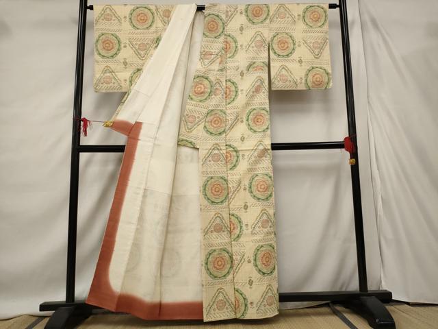 平和屋着物■上質な紬 抽象文様 正絹 逸品 AABD9573st