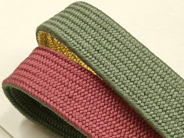 平和屋本店●和装小物 帯締め・帯揚げセット 高麗組 綾出し 流水文 暈し染め 金糸 正絹 逸品 未使用 AABD9766ay