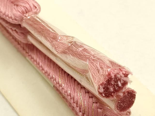 平和屋本店●和装小物 帯締め・帯揚げセット 笹浪組 草花文 籠目 暈し染め 金糸 金彩 正絹 逸品 未使用 AABD9770ay