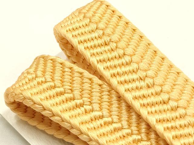 平和屋本店●和装小物 帯締め・帯揚げセット 笹浪組 草花文 暈し染め 金糸 金彩 正絹 逸品 未使用 AABD9771ay