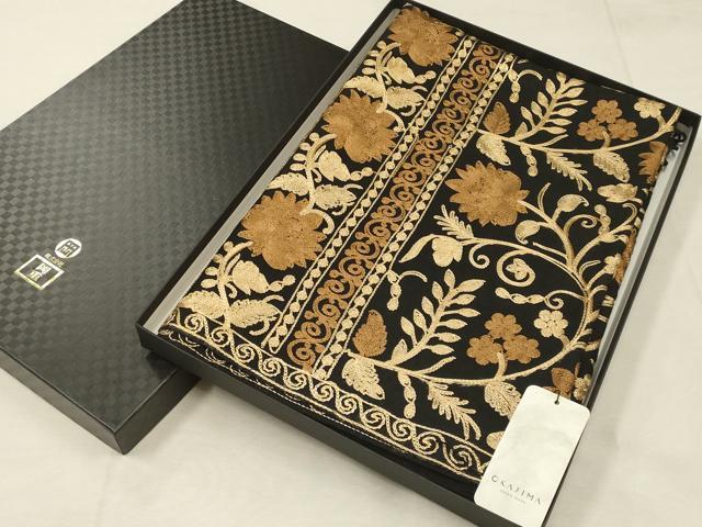 平和屋着物●和装小物 OKAJIMA 岡重謹製 ショール ストール インド刺繍 和装併用 防寒 レディース 逸品 AABD9798ay