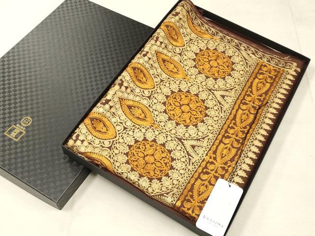 平和屋着物●和装小物 OKAJIMA 岡重謹製 ショール ストール インド刺繍 和装併用 防寒 レディース 逸品 AABD9799ay