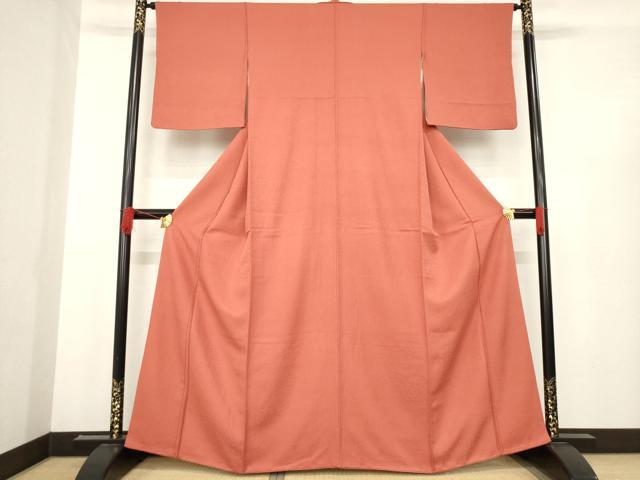 平和屋着物●上質な色無地 紅鳶色 正絹 逸品 AABD9890ck