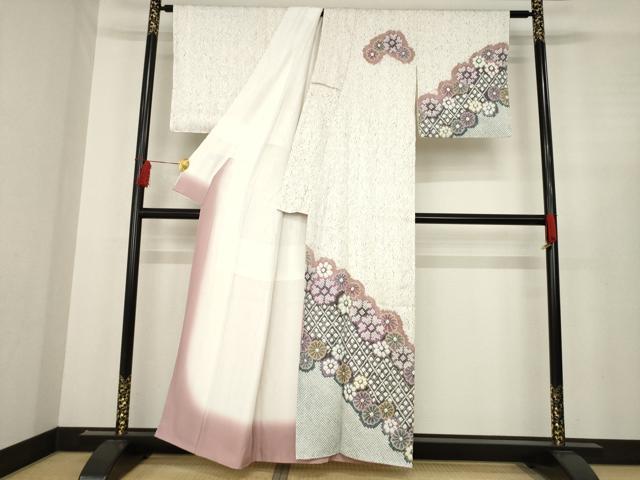 平和屋着物●名門 藤娘きぬたや・総絞り 訪問着 花尽くし 正絹 逸品 AABD9898ck