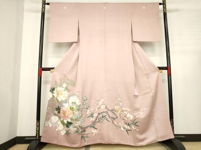 平和屋着物●創業460年・千總 色留袖 刺繍 花鳥文 金糸 金彩 正絹 逸品 AABD9932ck