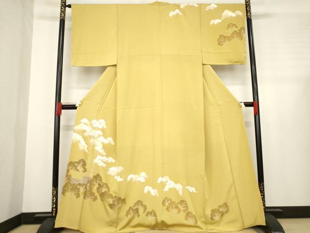 平和屋着物●訪問着 友禅 風景松文 正絹 逸品 AABD9945ck