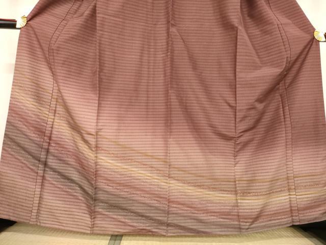 平和屋着物●訪問着 紬地 霞文 暈し染め 正絹 逸品 AABD9950ck