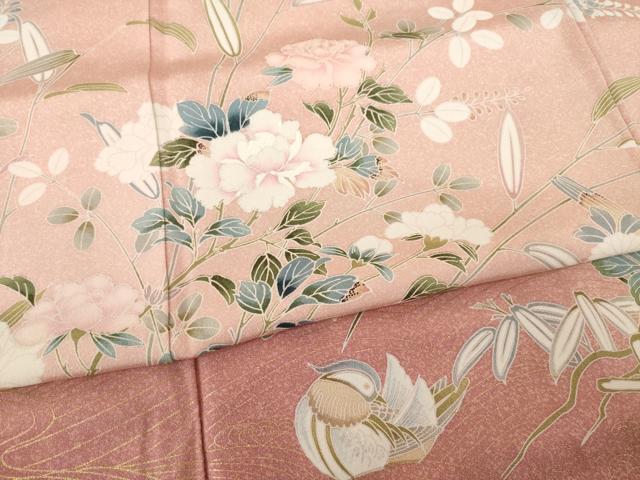 平和屋着物●訪問着 草花文 暈し染め 金彩 正絹 逸品 AABH7030ck
