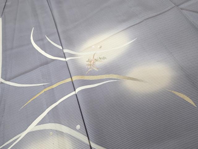 平和屋着物*夏物 訪問着 刺繍 草花文 暈し染め 金糸 金彩 正絹 逸品 AABE0038cs