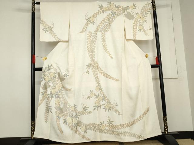 平和屋着物●訪問着 辻が花 総絞り 花蝶文 金彩 正絹 逸品 AABE0101cs