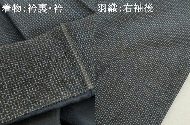 平和屋着物●男性 本場大島紬 アンサンブル 100亀甲 総詰め 正絹 逸品 AABE0192cs