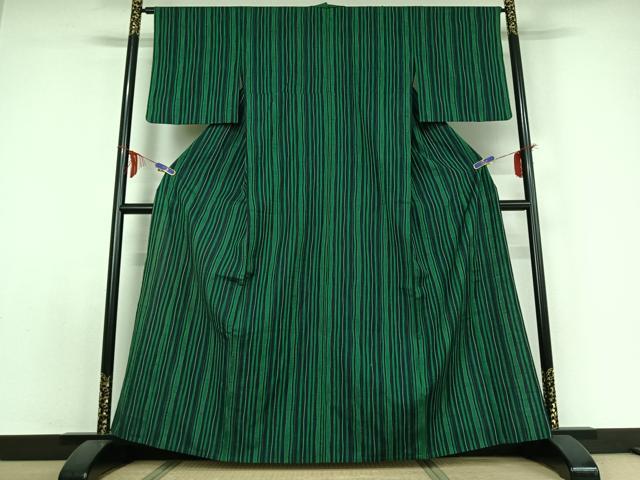平和屋着物▽上質な紬 単衣 立涌文 正絹 逸品 AABE0234jh