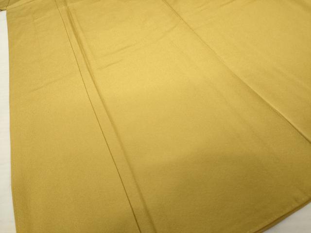 平和屋着物●上質な色無地 黄唐茶色 正絹 逸品 AABE0302ck