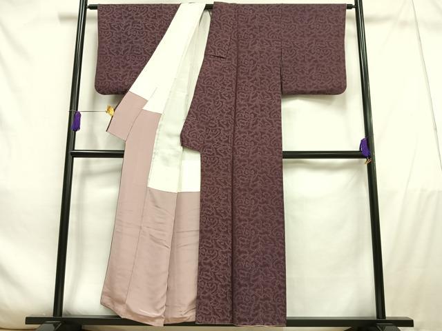 平和屋着物■上質な小紋 鳳凰花地紋 正絹 逸品 AABE0379oa
