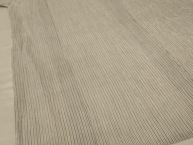 平和屋着物*夏物 本場小千谷ちぢみ 縞 麻 逸品 AABE0634jd