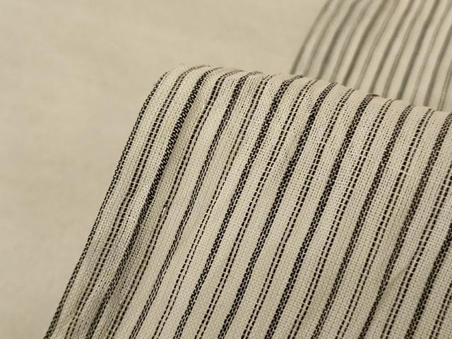 平和屋着物*夏物 本場小千谷ちぢみ 縞 麻 逸品 AABE0634jd