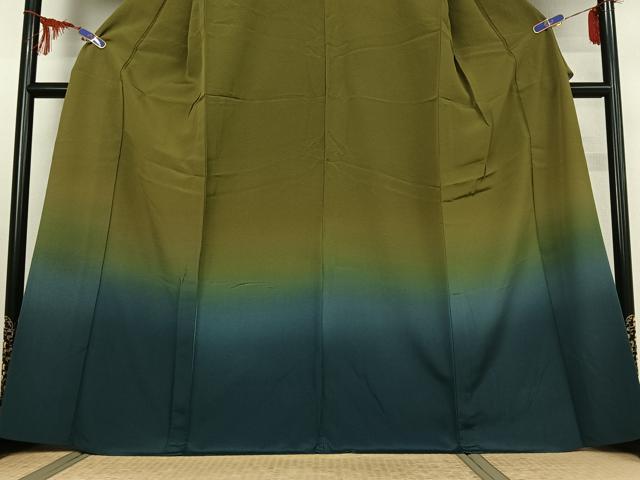 平和屋着物▽訪問着 単衣 霞文 暈し染め 正絹 逸品 AABE0687jh